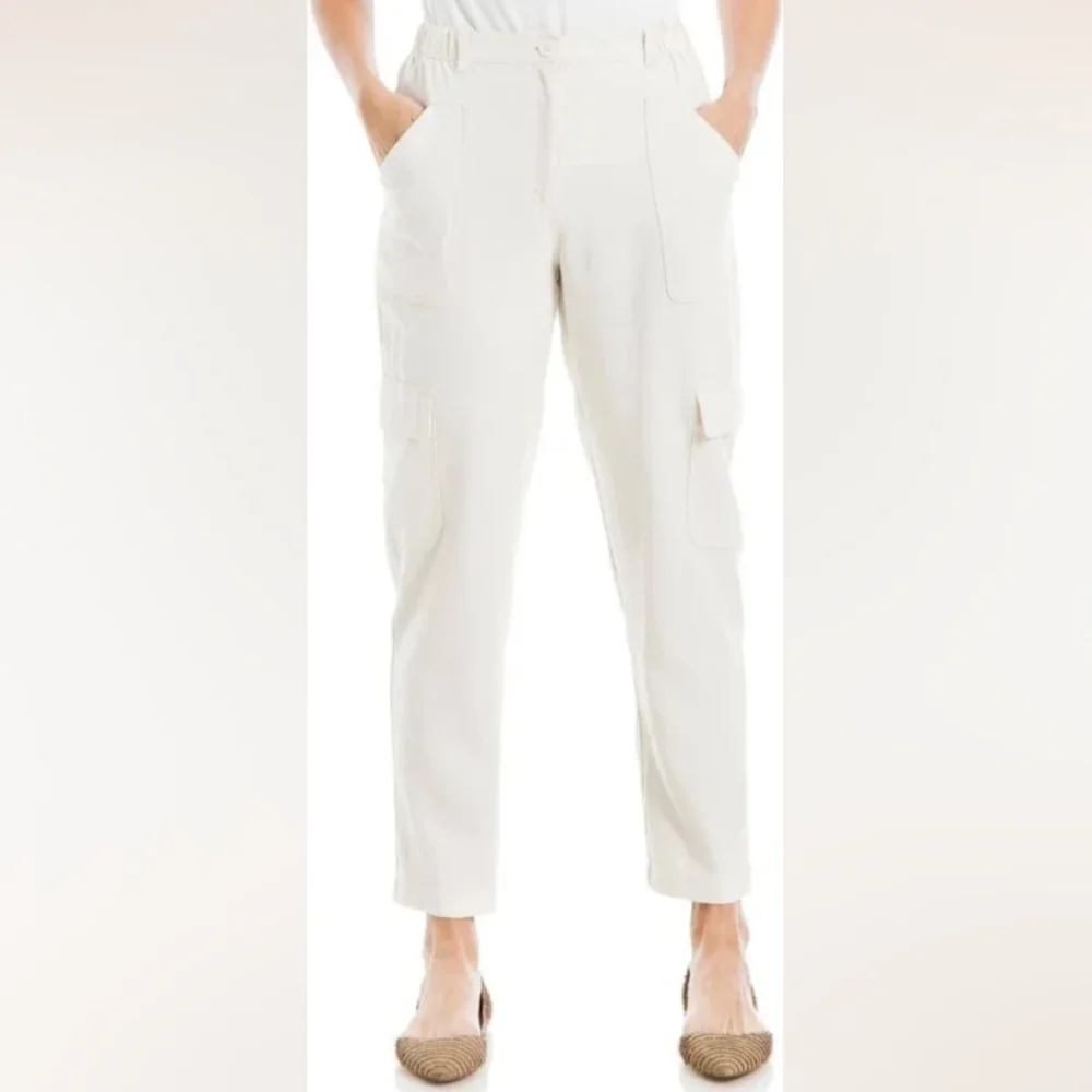 Max Studio London Ivory Cargo Pants - Picture 1 of 12